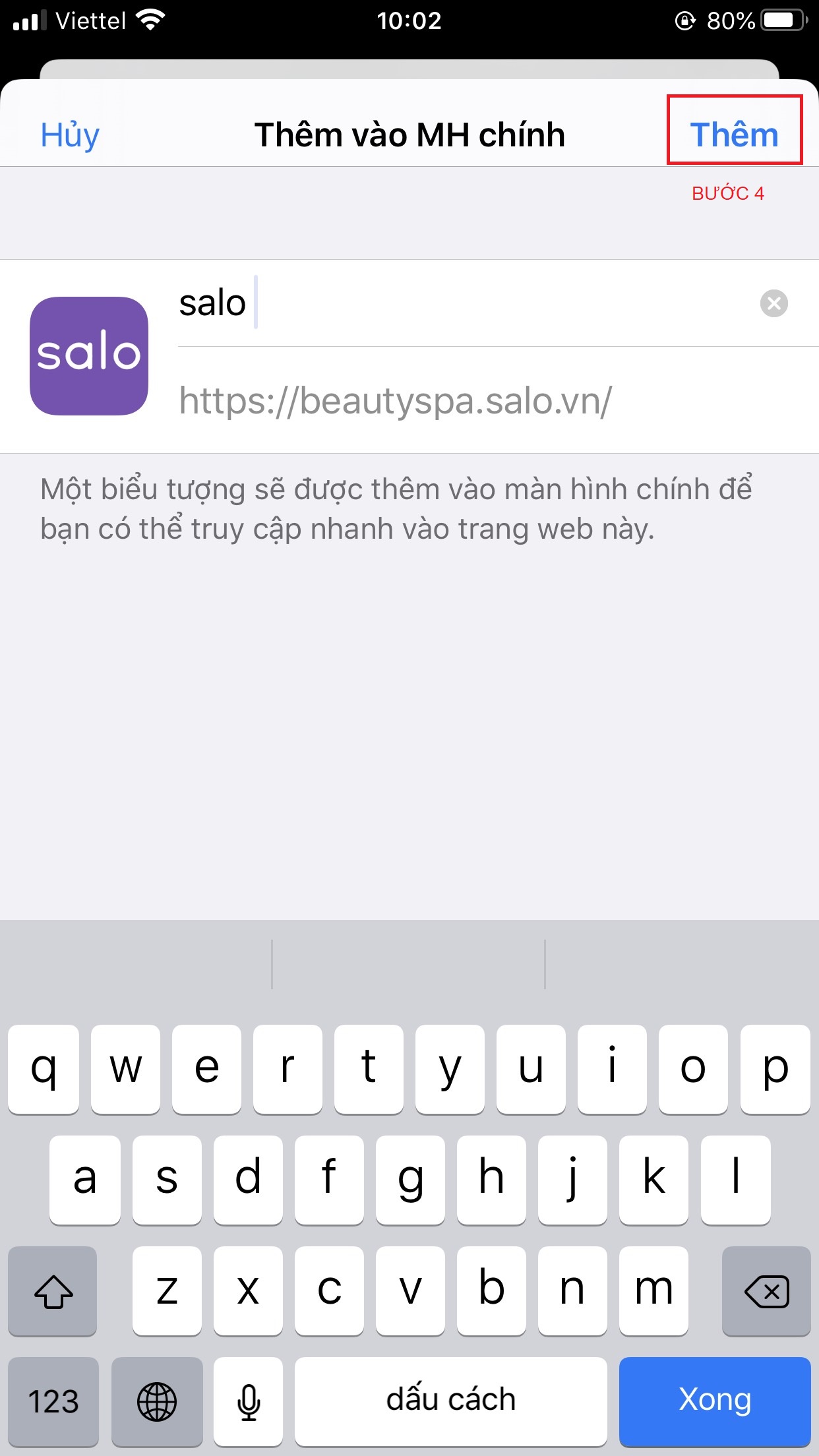 Bước 4: Nhấn nút THÊM để tải app